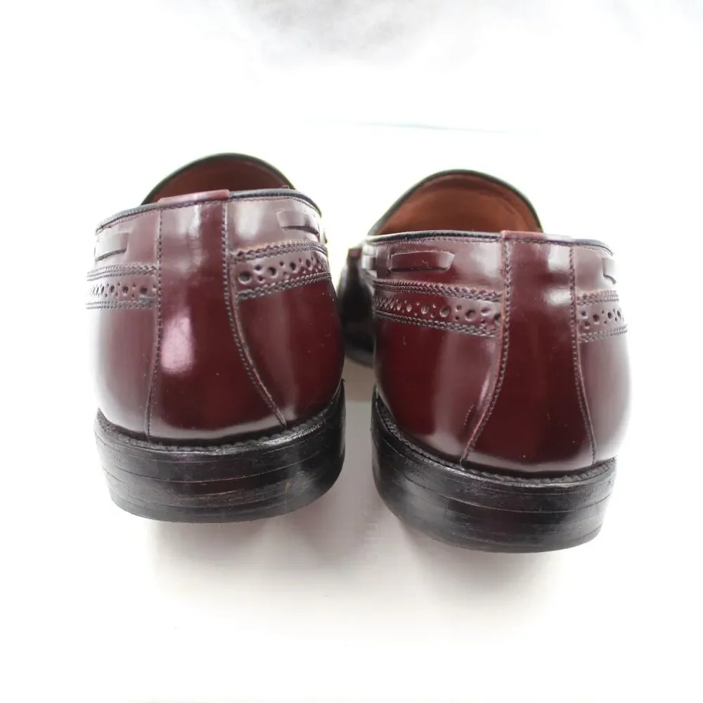 Allen Edmonds Manchester Sz 11M Men Wingtip Tassel Loafers Burgundy Leather